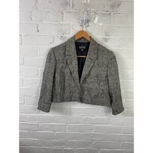 Kasper Women's Open Front Cropped Blazer Long Sleeve Gray Size 8 Petite
